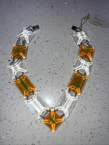 Vintage Designer Lucite Acryl Halskette Statement 70er Hippie - Bild 6 von 15