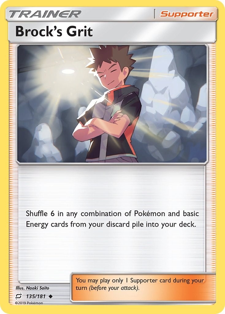 Brock's Grit (135/181) Uncommon NM SM9 SM - Team Up Pokemon TCG