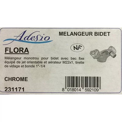 Adesio 231171 - Einrad-Bidetmischer - fester Auslauf
