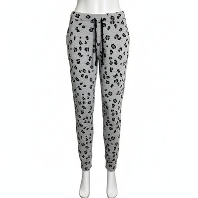 Tabitha Webb Sleepwear Leopard Print Joggers Small Gray Cheetah Lounge Cozy Soft
