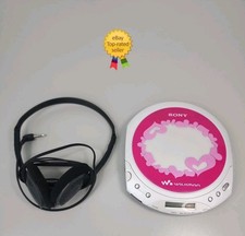 Sony Cd Walkman D-EQ550 Pink W/Sony MDR-24 Headphones Tested And Working NICE 