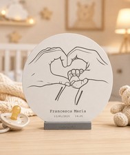 Quadretto regalo nascita personalizzato con braccialetto ospedaliero | MERANO3D