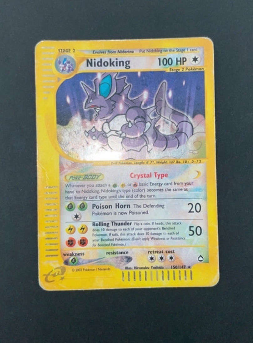Pokemon Card-Nidoking-Holo-Aquapolis-150/147-Crystal-ENG-Poor