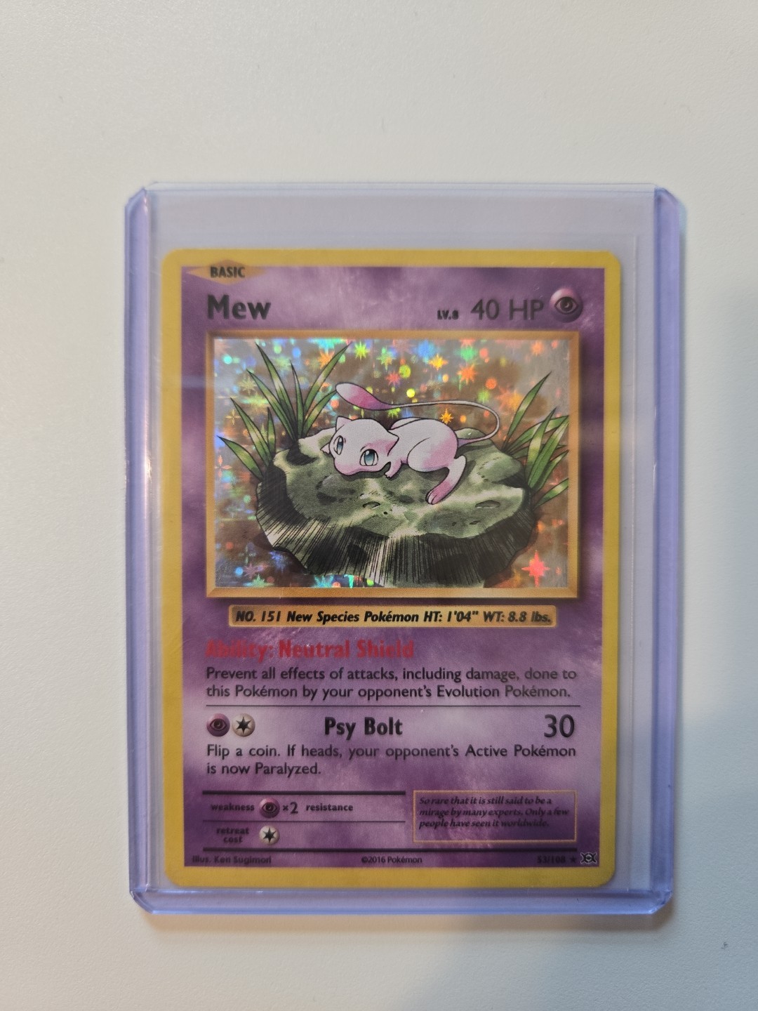 Pokemon Card PL Holo Rare Mew 53/108 XY Evolutions