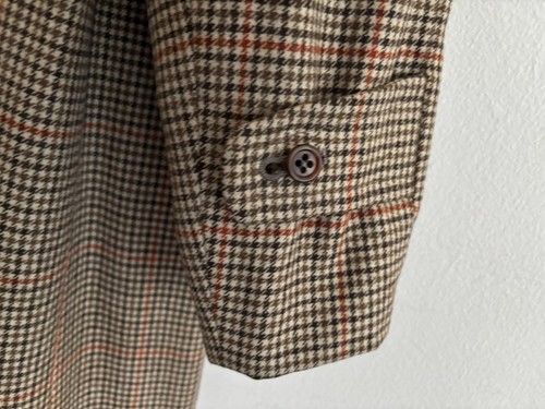 Aquascutum Houndstooth Plaid Check Wool Overcoat/ Top Coat/ Trench Coat - 42 - Picture 8 of 12