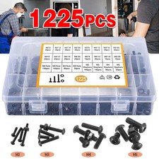 1225x M2 M3 M4 M5 Screw Bolts Nuts & Washer Set Hex Head Cap Stainless Steel Kit