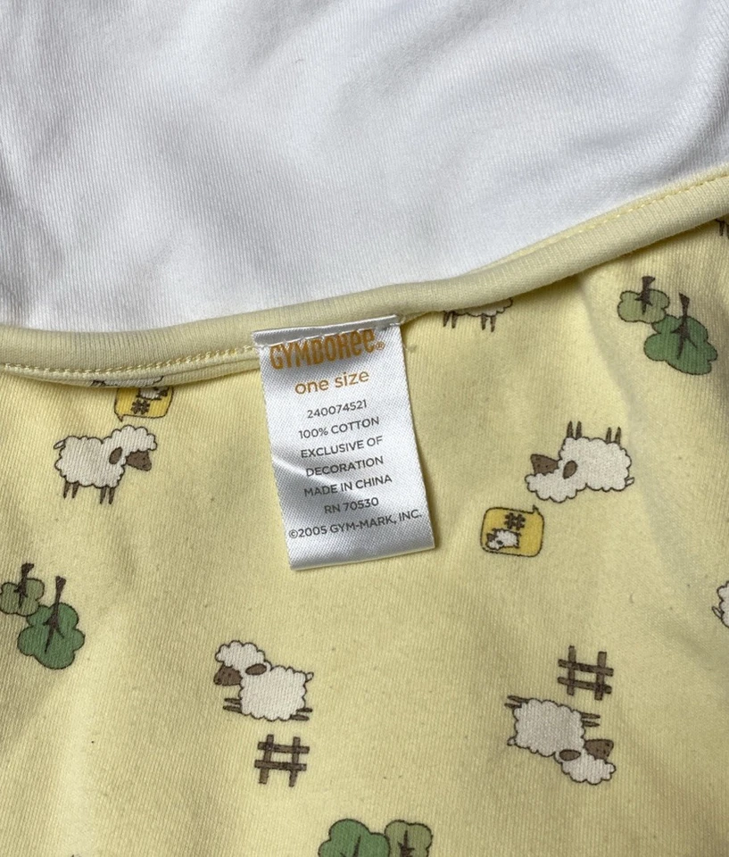 Manta de bebé vintage Gymboree contando ovejas reversible cordero árbol jersey tejido Foto 3 de 4