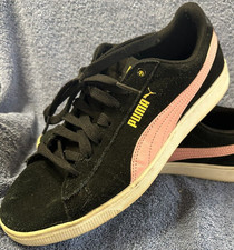 PUMA Black Pink Womens US 9.5 Suede Trainer Sneaker Retro Old School Skate