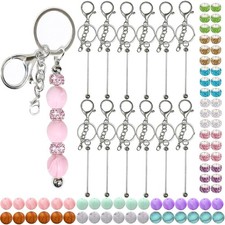 84Pcs Beadable Keychains Set,Keychains Bulk for Keychain Making Accessories