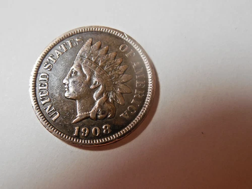 1908 Indian Head Penny in about XF condition.  Liberty, great rim, diamonds.