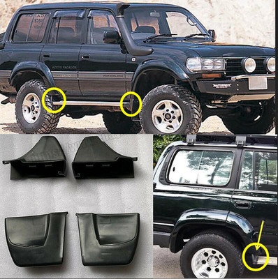 For Land Cruiser LC80 1991-97 Nerf Bars Running Boards Ends Protection Cap 4x