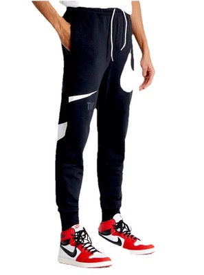 nike black swoosh joggers