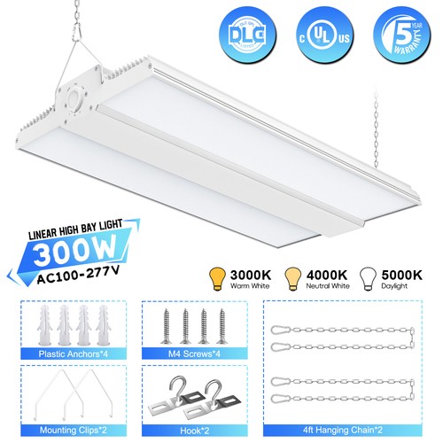 LED Linear High Bay Light 300W, Commercial Warehouse Hanging Lights 3000K~5000K - Picture 2 of 13