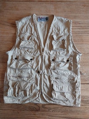 Vtg Colpro Ltd. Safari Jungle Travel Vest Beige Adult Sz Medium Made in Kenya