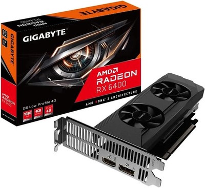 GIGABYTE Radeon RX 6400 D6 Low Profile 4GB GDDR6 Graphics Card for