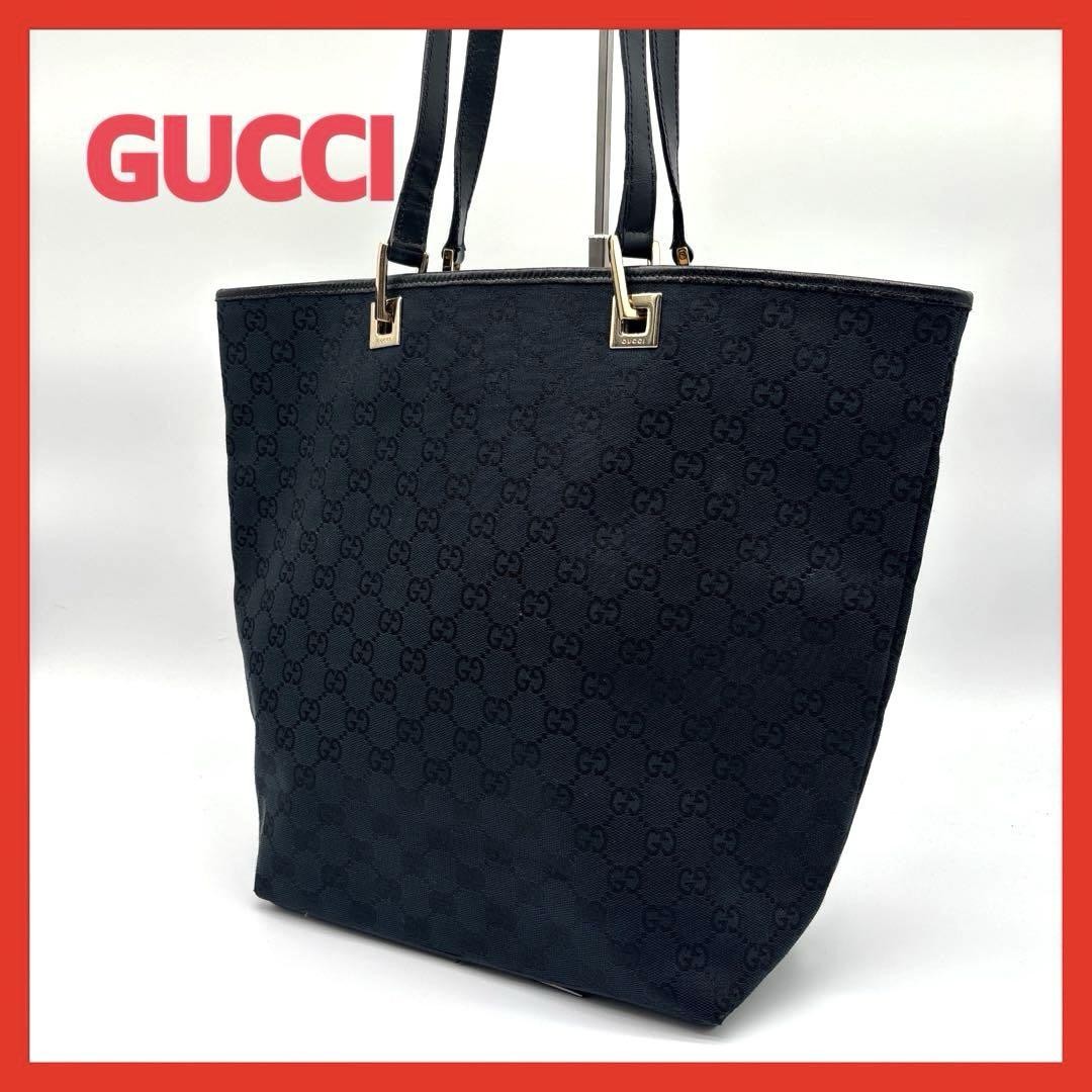 Gucci GG Canvas Black Tote Bag for Women Office Designer Handbag
