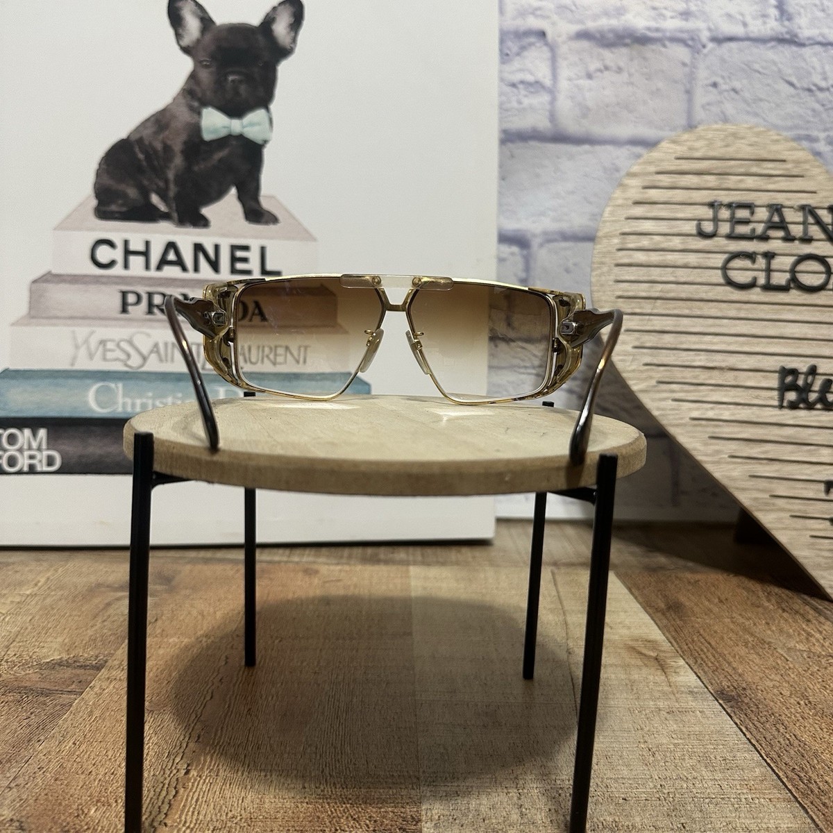 Vintage 80's CAZAL 951 COL 97 sunglass Frames gold wrap oversize