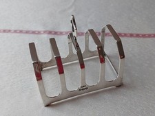 Sehr sch&ouml;ner Toastst&auml;nder/Rack+4 F&auml;chern, 925 Silber, Sheffield E.V 1938 Jhd.