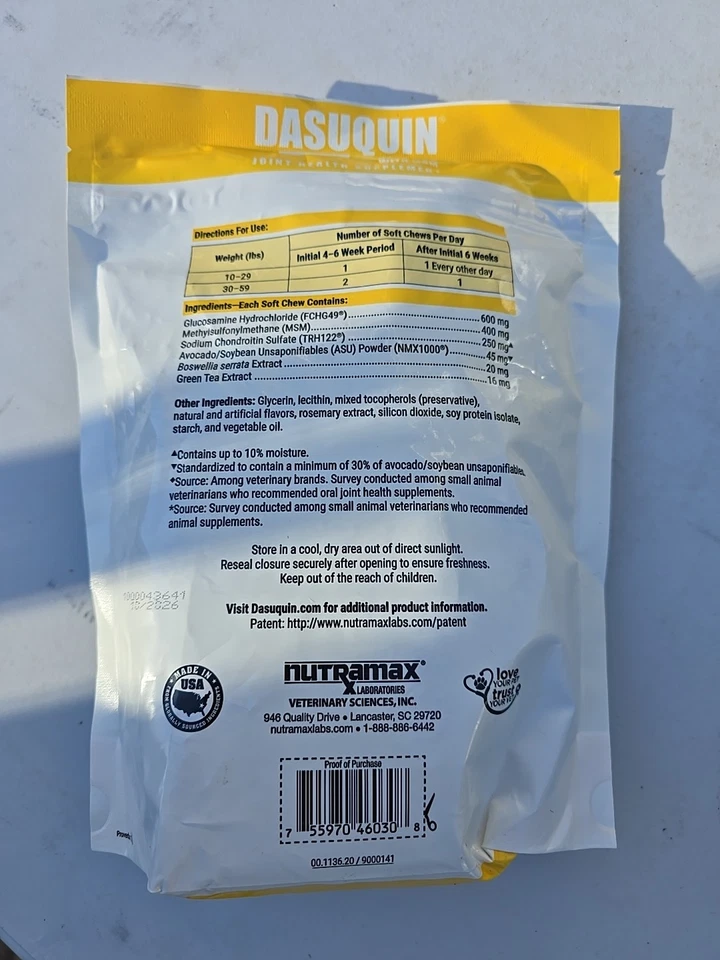 Nutramax Labs Dasuquin con MSM salud articular para perros pequeños y medianos menores de... Foto 2 de 2
