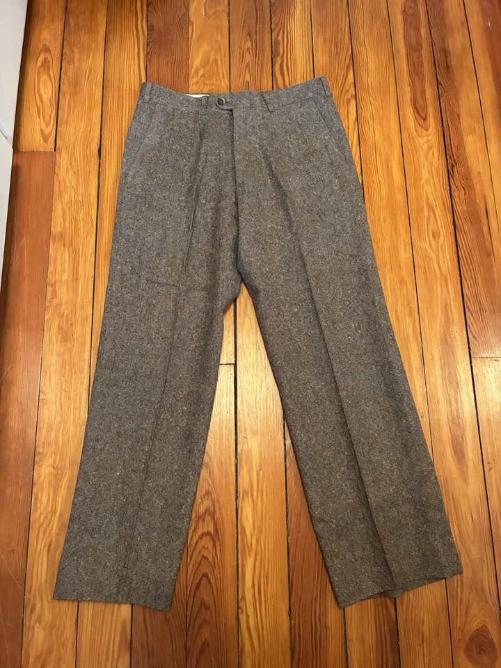 Pantalón de lana marrón vintage para mujer 26-27 Foto 2 de 4