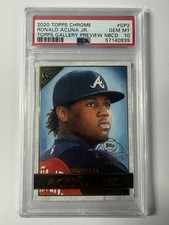 2020 Topps Chrome Gallery Preview Baseball Card Day Ronald Acuna Jr PSA 10 #GP2