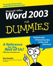 Word 2003 for Dummies Paperback Dan Gookin