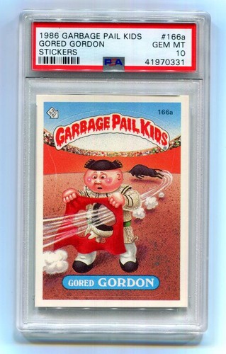 1986 Garbage Pail Kids GORED GORDON PSA 10 Stickers #166A GPK