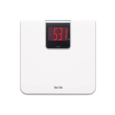 Tanita HD-395 WH Digital Bathroom Scale Large LED Screen White Powers on when