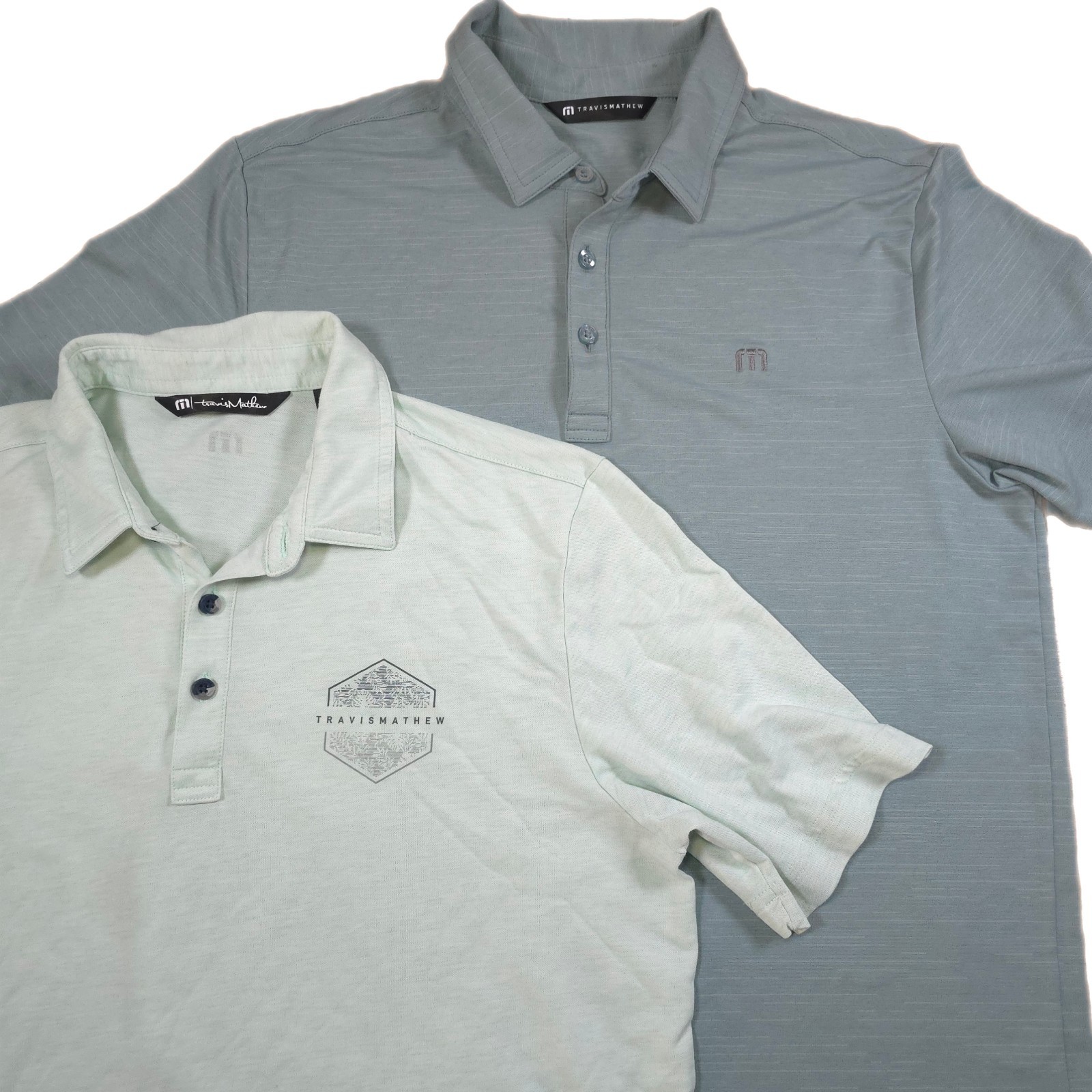 Travis Mathew Polo Shirt Men's Sz Medium Golf Stretch Lot Of 2 *READ SEE PICS*