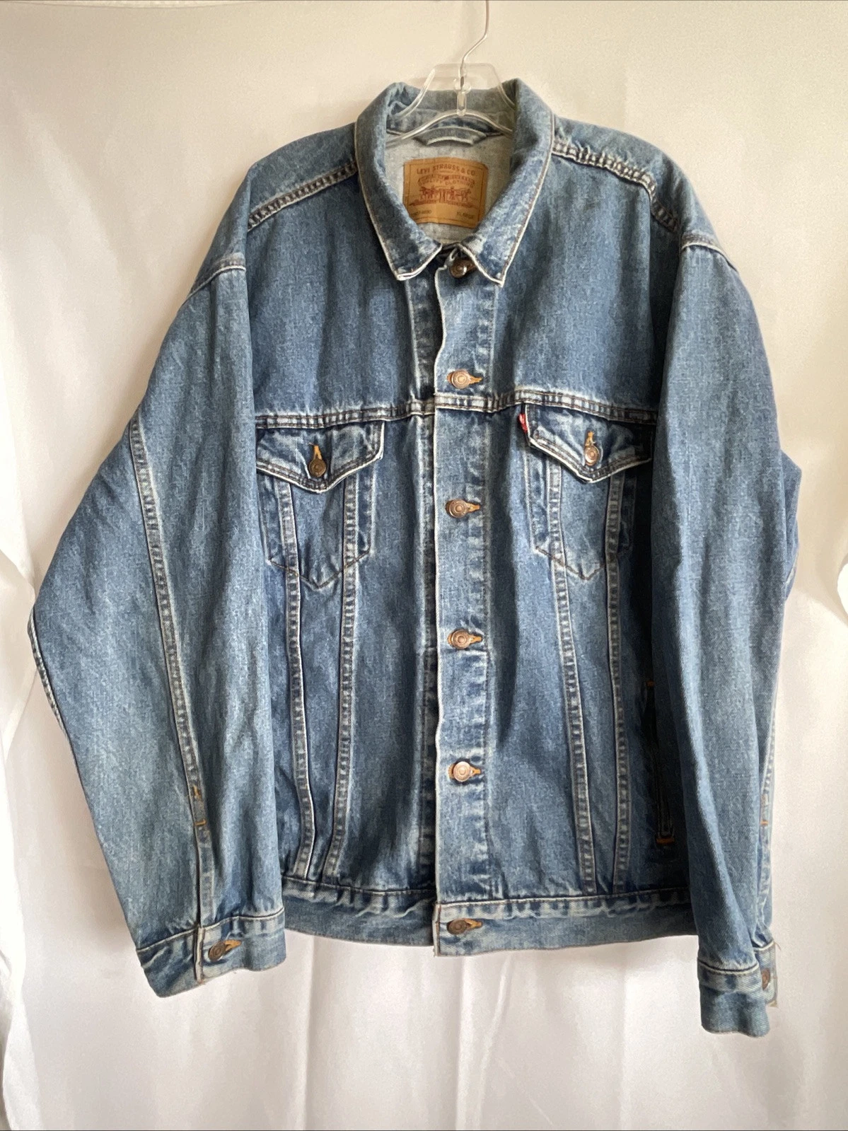 Vintage 90s Levis Denim Mens Jean Trucker Jacket Size XL 70507-4890 USA