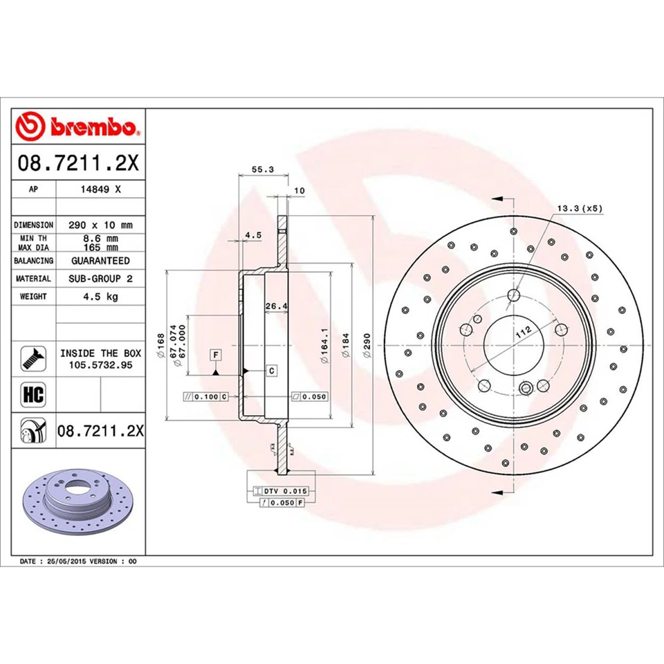Juego de pastillas de freno de disco delanteras traseras rotor de freno de disco para Mercedes-Benz C280 2006-2007 Foto 2 de 4