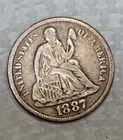 1887 Seated liberty silver dime  coin