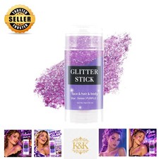 Easy-to-Use Purple Face Glitter Stick - Perfect for Festivals  Costumes