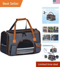 Multi-Pocket Cat Carrier 18" Soft, Durable Travel Bag for Pets Up to 16 lbs