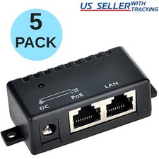 5pcs DC PoE Injector Splitter Adapter 802.3af IP Phone WLAN AP 5.5mm x 2.1mm