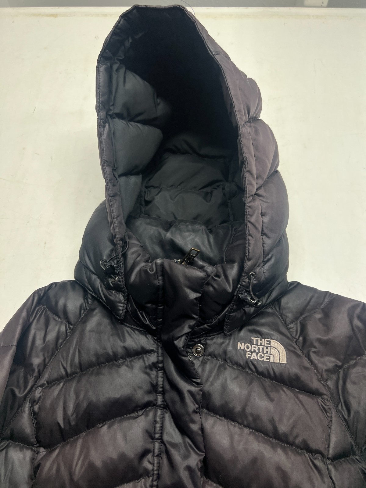 The North Face 600 Puffer Parka Black Full Zip Goose Down Quilted Women Sz Small thumbnail 5