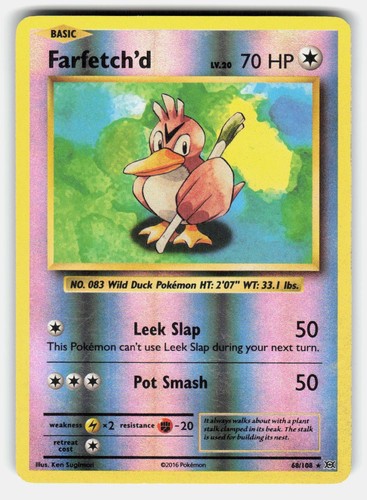 Farfetch'd 68/108 Rare Evolutions Pokemon Reverse Holo Near Mint