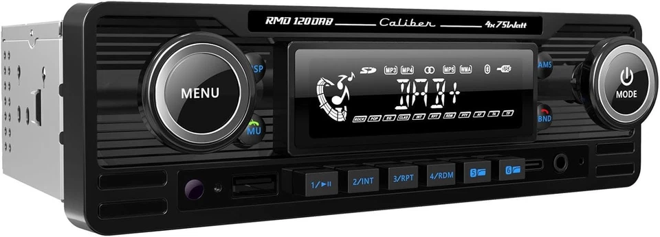 Caliber RMD120DAB-BT DAB+ USB Bluetooth MP3 Autoradio Tuner Oldtimer Retro black - Bild 2 von 4