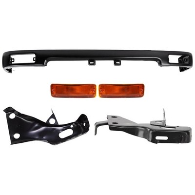 TOYOTA PICKUP 89-91 FRONT BUMPER 5-pc kit w/ Bracket and Turn Signal Light Black