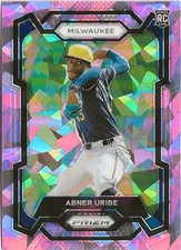 2024 Panini Prizm Abner Uribe Pink Prizm SP RC Milwaukee Brewers