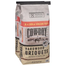 Cowboy Hardwood Charcoal Briquets, 20 Pounds Each (Pack of 2, 40 Pound Total)