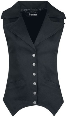 Gothicana by EMP Damen schwarze Weste mit Reverskragen