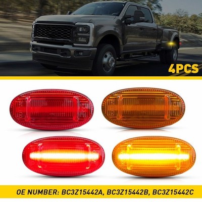 4X LED Side Marker Lamps For Ford F-250 F-350 F-450 F-550 2011-22 Amber Red EPM