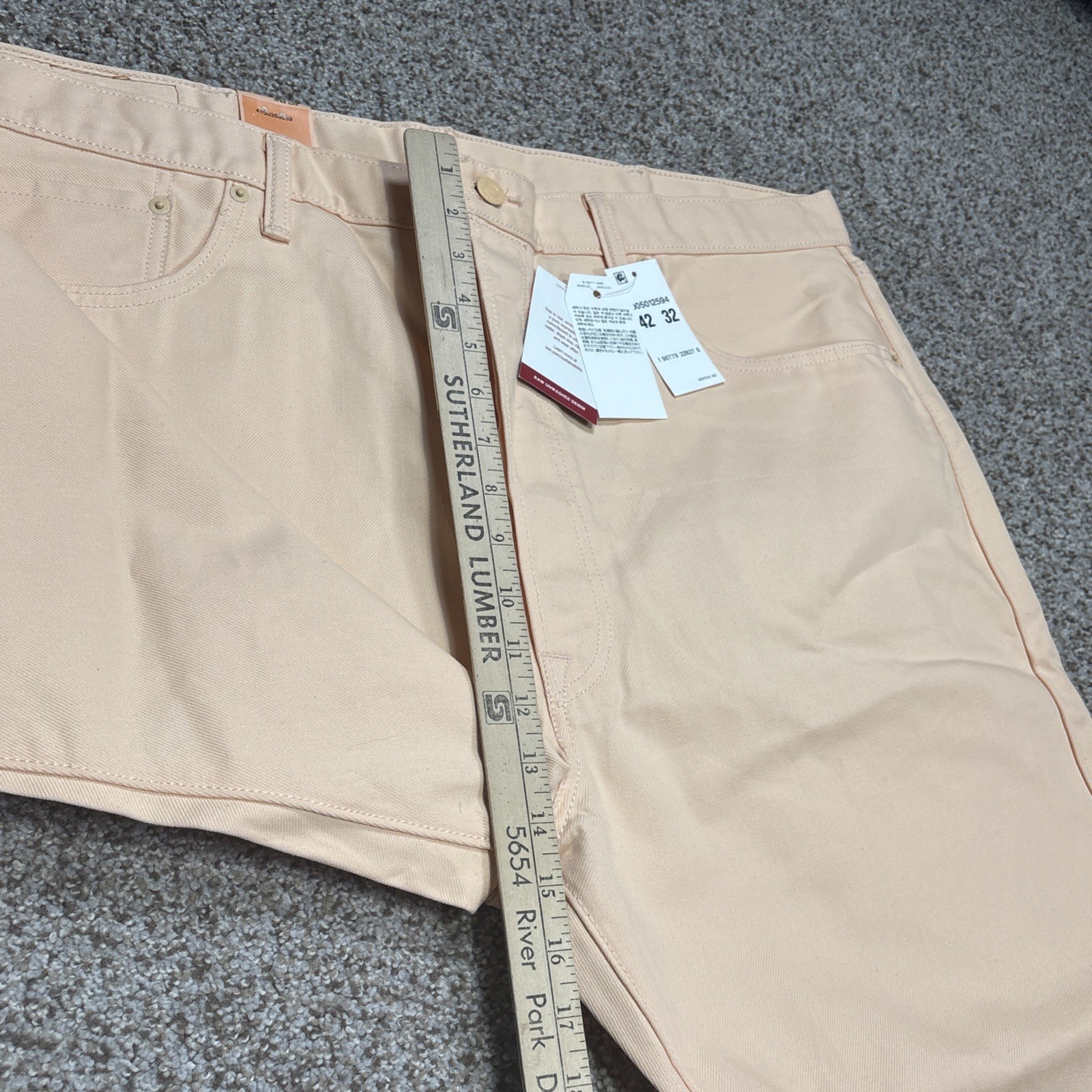 Levi's 501 Jeans Size 42x32 Peach Shrink-To-Fit Denim Fits 42 X 31.5 NEW - View 13