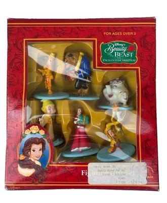 Disney Beauty and the Beast The Enchanted Christmas Figures Rare Gift Set VTG