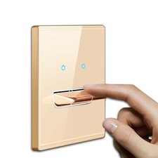 Wall Light Switch Gold Tempered Glass AC110-2...