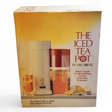 Vintage Mr Coffee The Iced Tea Pot Model TM1 Red Pitcher Lid 90s New Open Box