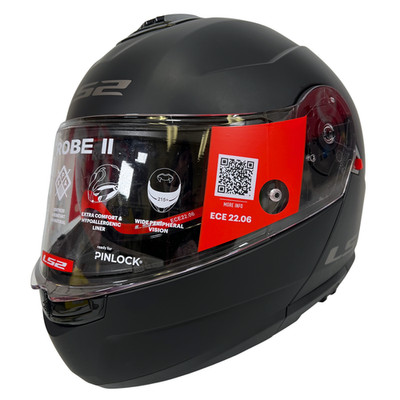 LS2 Strobe II Modular Street Motorcycle Helmet Matte Black Size S