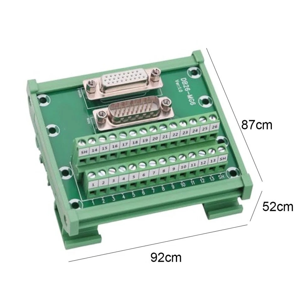 26pin DB26 Male Female DIN Rail Connectors for Industrial Signal Extension - Image 2 of 4