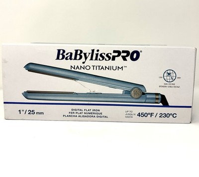 BaBylissPRO Nano Titanium 450°F  1/25 mm Digital Straightener Blue